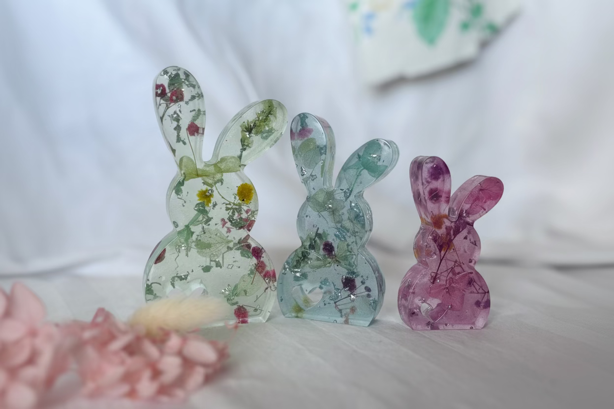 Set of 3 Resin Bunnies