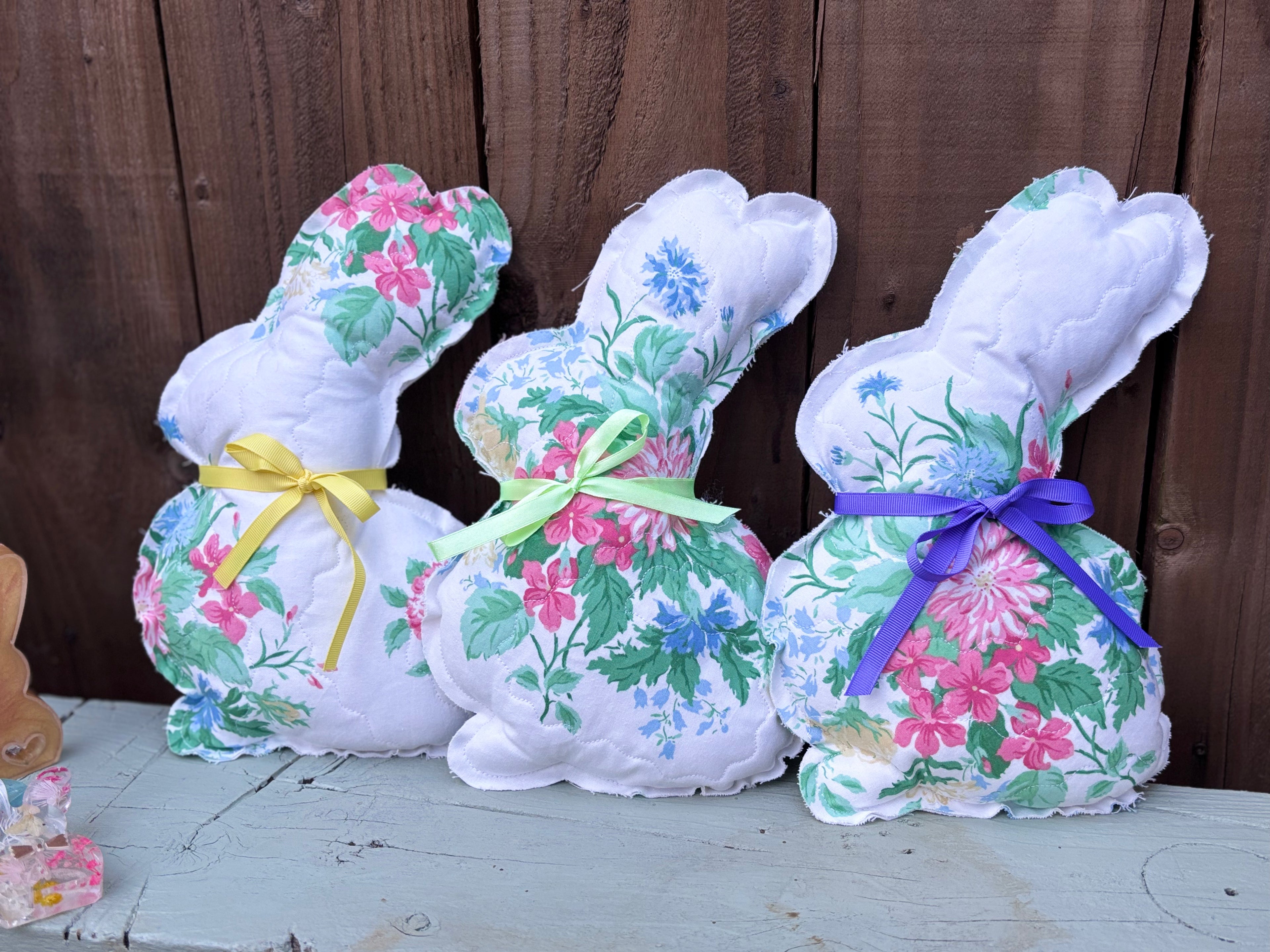 Quilted Vintage Fabric Bunny